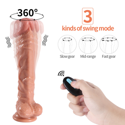 10" dildo realistico girante di vibrazione del PVC, massaggiatore Clitoral del vibratore del punto G delle donne