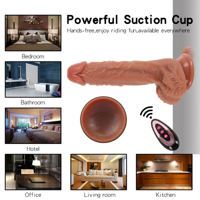 Vibratore spingendo realistico dildo con ventosa masturbazione femminile riscaldamento pene telecomando cazzo grande dildo