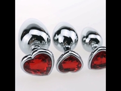 Giocattoli di testa di metallo di lusso Trainer anale a forma di cuore Kit di plug di testa gioiello SM & M Plug anali gay per adulti Donna Uomo Regali sessuali Cose per principianti Coppie